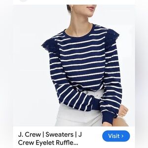 J. Crew Navy Striped Women's Top